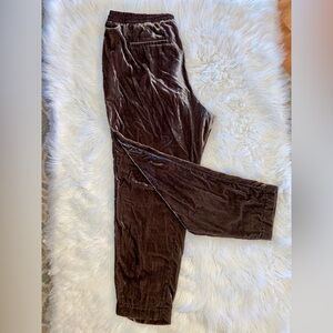 Elevenses Crushed Velvet Jogger Pants Pockets
